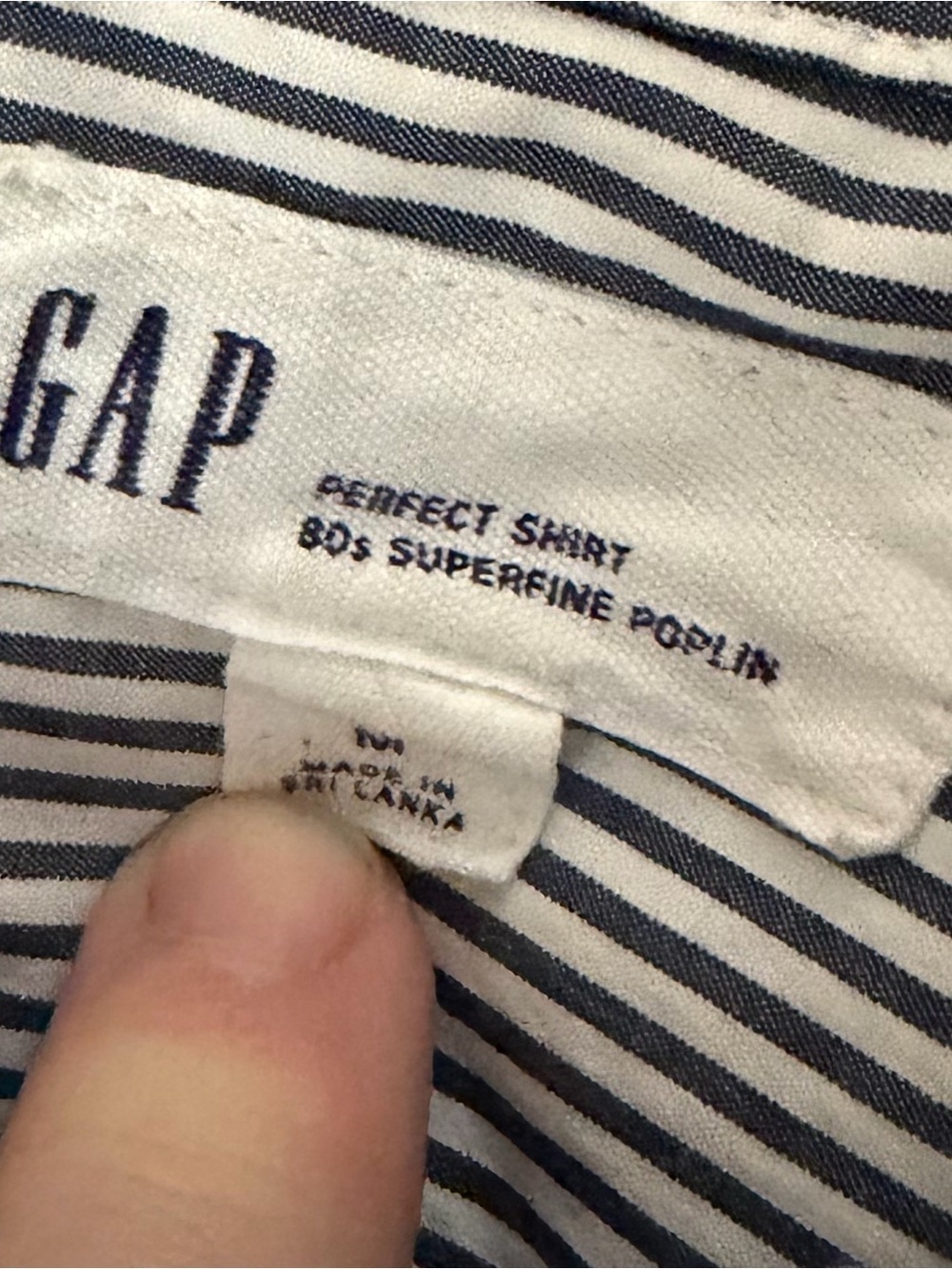 GAP Women’s Perfect Shirt 80s Superfine Poplin Navy and White - Picture 8 of 8